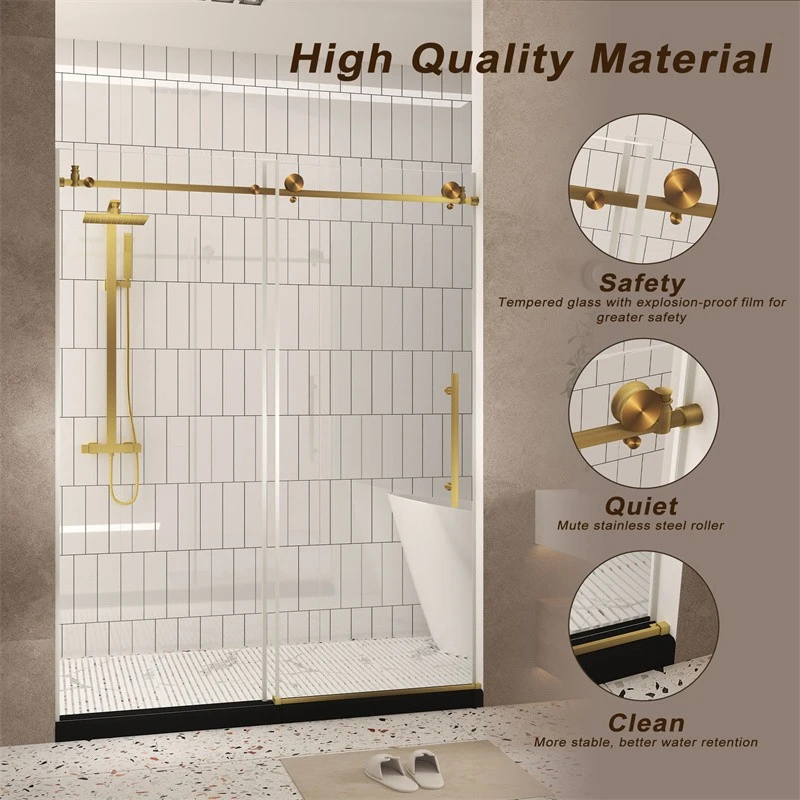 Brushed Brass Sliding Shower Door suppliers